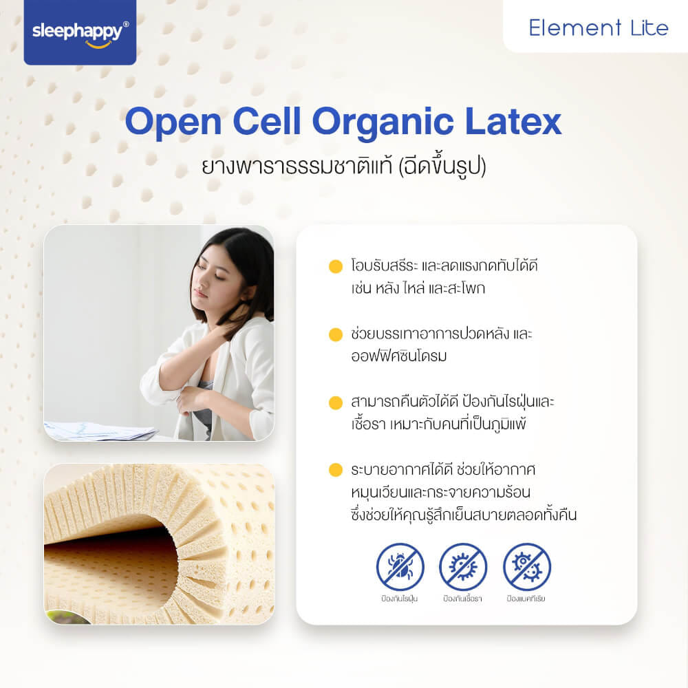 ที่นอน 3.5 ฟุต SLEEPHAPPY ELEMENT LITE V.2 หนา 6 นิ้ว_3